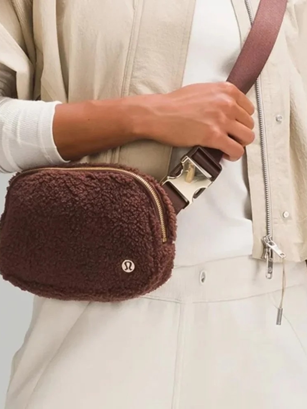 lululemon athletica Chocolate Brown Sherpa Crossbody Bag